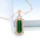 OEMG necklace for women 925 sterling silver plated 18k gold emerald zircon pendant temperament luxury silver jewelry gift for girlfriend gold green zircon necklace