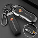 Chaomeng suitable for Porsche Paramela key cover macan cayenne 718 men 911 women's car full metal shell leather buckle B-mocha brown-[with bracelet buckle]