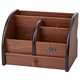 Holzbedienungssteuerung für Holzbedienung Klassiker klassisches hölzerne Multifunktions-Stifthalter Desktop Office Kombination Home Fernbedienung HX-1349-Walnuss-Getreide