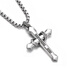 IDEAGEMER Teng She series 925 silver cross necklace men's high-end original niche snake year animal year pendant 925 silver Teng snake cross pendant-steel chain-55CM