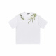 Nanyuexi hart und grausamer amerikanischer Alphabet Pflanze Blume rundes Hals schweres kurzärztes T-Shirt für Männer und Frauen Sommer S1048# Black XL