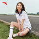 Anta [Gleicher Stil wie Zhang Yufei] Revers Casual Anzug für das Kurzärärmel-T-Shirt und Shorts für Frauen im Sommer College zweiteiler Sportswear Pure White-1 L.