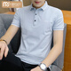 Modal Ice Seide Kurzärärmelte T-Shirt Herren Sommer Koreanischer Hemd Hemdkragen Polo-Hemd Revers Kleidung Herren halbärmelig reines Baumwoll-T-Shirt 1301 Black M 90-105jin [Jin gleich 0,5 kg]