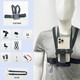 Budi chest strap, mobile phone fixed strap, shoulder strap artifact, shooting Douyin bracket, live broadcast, outdoor riding accessories, anti-shake rope + chest strap + adjustable arm
