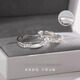 MZMZ Platinum Couple Ring pt950 Platinum Knot Engagement Crushed Ice Pair Ring Valentine's Day Birthday Gift for Boyfriend and Girlfriend Light Luxury - Ruchu Crushed Ice Closed Mouth Customized Pair Ring