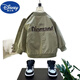 Disney (Disney) Boys Baseball Jacke 2025 Neue modische Jungen Frühling und Herbstjacke mittelgroß und großer Kinder Herbst Dünne Stil Handsome Khaki Heavy Industry Sticked Jacket 130