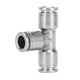 EXSN three-way stainless steel air pipe joint metal pneumatic joint 304 air pipe quick-in connector PE4 6 8 10 PE-10