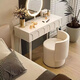 Tingshi Make-up Stuhl für Mädchen Schlafzimmer Leichte Luxus luxuriöser High-End-Hauptschlafzimmer Make-up Stuhl rotierende Dressing Stuhl Rückenlehne Schminktisch Stuhl [Schwenk] Off-weiße Ballettstuhl Leather