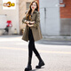 First diameter lined medium-length windbreaker jacket for women spring and autumn 2026 new Korean style loose large size coat for small people coffee color (with lining and scarf) M (105Jin Jin is equal to 0.5 kg)