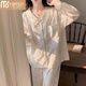 
Modal gold velvet pajamas for women for women for Autumn 2025 new long-sleeved trousers sweet princess style lace spring and autumn winter SMSD-9922 M (recommended 80-100Jin [Jin equals 0.5 kg])