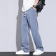 Specht Eisseide Jeans Herren Sommer Dünn Tennis Lose gerade amerikanische High Street Trend Brand Weithöhe Casual Long Hosen T1048 Blue XL [Vorgeschlagen 125-150jin [Jin entspricht 0,5 kg]]