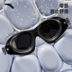 ANTA Water Pupil Swimming Goggles HD Anti-fog and Waterproof Men's Medium Frame Professional Women's Swimming Cap and Goggles Set Colorful Black