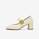 
Best 25 spring retro Mary Jane shoes thick heel square toe women's singles M1509AQ5 beige 35