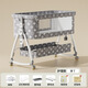 
YIUDS crib newborn multi-function shaker movable and spliced ​​adult bed baby sleeping artifact diaper table diaper table - mosquito net + mattress + universal wheel - folding