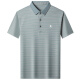 Mengtejiao Herren Mulberry Seide Kurzärärmelte T-Shirt 2025 Sommer mittleren Alters Anzug Business Casual Striped T-Shirt A829-Red M 165 Geeignet für 100-115jin [Jin entspricht 0,5 kg]