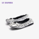Lairsdan [Princess Princess] 2025 Spring and Summer New Fashion Lightweight Comfort Patent Leather Sheepskin Comfort Single Shoes Women 6M15901 Technology Silver SVK 37 (235mm)