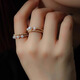 DYN French design luxury natural freshwater pearl ring for women 18k gold light luxury fashion double layer ring temperament bracelet five pearls