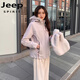 JEEP SPIRIT Jeep hard shell jacket with velvet thickened feel better outdoor travel mountaineering jacket Rouge Snow Purple L [Suggested 115-130Jin [Jin equals 0.5 kg]]