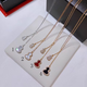 DL 1998 Fat Donglai same style 18k rose gold gourd necklace 2025 silver red agate set with diamonds hollow light luxury carnelian silver high version necklace 20