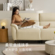
Gujia Home Furnishing Modern Simple Functional Leather Sofa Zero Wall Sofa Sectional Backrest Head Cowhide Living Room Sofa 6197 [glutinous rice white] Three-person right electric 2.71m