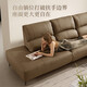Gu Jia Home Furnishing (KUKA) Government Subsidy 0 Wall-Back Italian Light Luxury Electric Leather Free Living Function Sofa Head Layer Cowhide Living Room 6219 [Latte Coffee] Three-person right electric free lying left