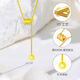 Yixiang gold color small waist necklace for women imitation 999 pure gold 18K gold pendant for Valentine's Day to give to girlfriend Goddess Day small waist