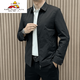 Espantapájaros (mexicano) otoño simple luz delgada delgada chaqueta transpirable edición de color sólido para hombres jóvenes estuardo casual chaqueta cremallera khaki 2xl [150170jin [Jin iguala 0.5 kg]]