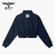 
BOY LONDON25 new autumn women's half-high neck contrast striped slim sports jacket W12004 Navy Blue XS
