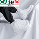 
CARTELO men's shoes white Martin boots men's 2025 spring and autumn high-top climax shoes retro men's thick-soled leather work boots black 3524 height-enhancing model 39