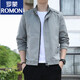 罗蒙（ROMON）春秋季男士薄款外套男2025新款立领夹克衫潮流百搭休闲风衣褂子男 686【米白色】 4XL 【建议155-170斤左右】