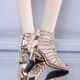 Yin Zhentian Römische Sandalen für Frauen 2025 Sommer Hufeisen Heel Mid-Heel Sandalen High Top Fish Mundschuhe High Heel hohl dicke Absatzschwarz 34