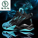 Woodpecker basketball sports shoes men's shoes high-top anti-slip shock-absorbing sneakers friction audio students' practical breathable venom battle boots dragon style/9203/black and red [leather surface] 36