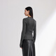 Ep yaying Women's Clothing, elegante camisa de base interna de punto de punto esbelto de medio alto, Mall Spring Clothing Mame Style 9920A Silver M