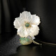 
QUAMER old phoenix retro sea water shell emperor stone flower brooch women high-end design niche suit large X2677-1-168 Golden green emperor stone shell flower
