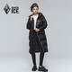 Black Ice Clearance Autumn and Winter Women's Knee-length Duck Down Hooded Lightweight Warm Windproof Down Jacket FAF8961 Off-White M