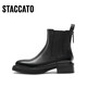 Staccato Новый зимний стиль в британском стиле Chelsea Boots Короткие ботинки толстые каблуки модные ботинки женские ботинки D9930DD3 Обсидиан Блэк (бархат) 38