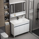 DAFIFY floor-standing bathroom cabinet ceramic integrated basin honeycomb aluminum wash basin cabinet combination bathroom wash basin balcony wash basin F838 white door 90cm