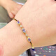 WeICI 925 Silver Gold-plaqué Bracelet Bracelet Couleur de feu flash Main 3 * 5 mm925 Incrustation de précision en argent
