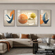 Meiyouchun modernes Licht Luxus Wohnzimmer Dekoration Gemälde Einfaches High-End-Triptychon-Gemälde High-End-Atmosphärischen Hängsmalerei Sofa Hintergrund Wandmale JD13588 Links und rechts 35*50 Middle 70*50 Kristallporzellan Aluminium Legierung schwarzer Rahmen