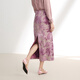 Ep Yaying Blue Label Series 丨 Cortado Tie-Dye de mariposa pintada a mano Peony Slit Skirt Shopping Mall mismo modelo 3523A Purple L