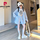 Pierre Cardin (Pierre Cardin) Girls Summer Sun Protection Veste Ice Suit Silk Big Children's Big Children Summer Shorts à la mode