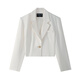 THE SEA LIFE休闲西装女2025春新款女装正肩一粒扣枪驳领西装外套15253 白桦色 S