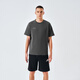 Adidas T-shirt men's summer sports breathable thin loose cotton short sleeves dark gray/light gray XL
