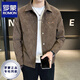 ROMON Jacket Men's Autumn and Winter Plus Velvet Handsome Trendy Lapel Suede Spring Top Men's Jacket Coffee Color Plus Velvet 2XL 140-155Jin Jin is equal to 0.5 kg