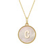 Juke Ma Junyan's same letter necklace round plate plated 18K gold mother-of-pearl pendant high-end gift jewelry clavicle chain Y glossy version
