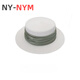NY-NYM设计师法式绸缎气质礼帽女褶皱织带草帽夏季防晒遮阳帽度假太阳帽 米色-杏色带 M(56-58cm)