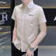 YIBAOLANG new short-sleeved shirt men's trend Korean slim casual shirt without scalding and anti-wrinkle summer half-sleeved summer thin style 854 light green L (105-120Jin [Jin equals 0.5 kg])