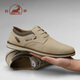 Ram casual leather shoes for men spring and summer men's shoes business casual shoes commuting work shoes for men sand color 41