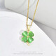 Green pendant four-leaf clover necklace accessories women's exquisite jewelry sweet clavicle chain light luxury niche high-end gift gold