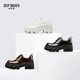 Deep Atem Tief Atem Frauenschuhe Kowide Dicker alleiner Top -Gurt -Gentlemen -Schuhe Frauenschuhe Dicke Sohle Schuhe Ax13066 Weiß 36